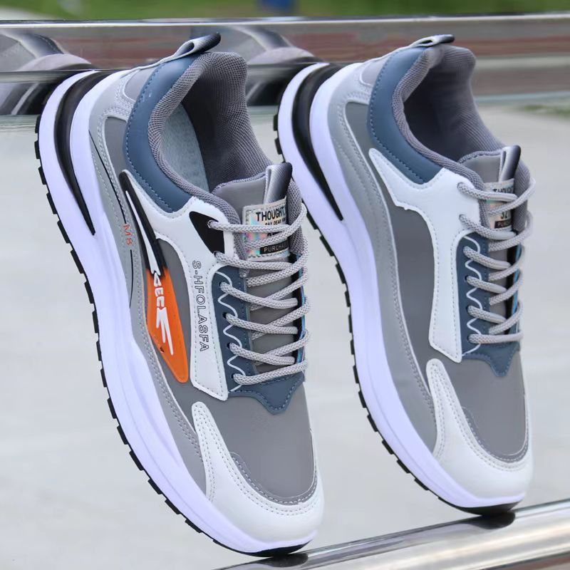 2025 new Taobao breathable lightweight soft-soled running shoes men's leather casual sneakers cross-border wholesale