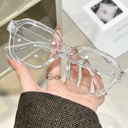 Large frame Mi Nail square flat glasses 2025 new blue light blocking fashion glasses frame, tortoiseshell slimming frames for women