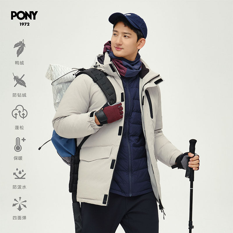 PONY1972 autumn and winter new sports down jacket men's warm urban casual top 244M2OF04
