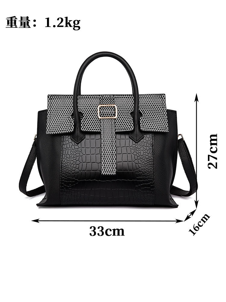 Cross-border handbag 2026 new crocodile pattern bag women's fashion versatile commuter bag hot selling large capacity tote bag