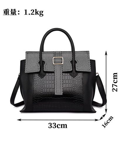 Cross-border handbag 2026 new crocodile pattern bag women's fashion versatile commuter bag hot selling large capacity tote bag