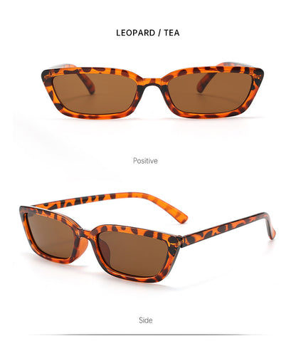 Narrow-frame European and American style sunglasses for women, stylish for photos, sophisticated long cat-eye sunglasses, trendy driving sunglasses for men