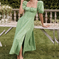 21026-NEW GREEN BACKGROUND YELLOW FLOWER