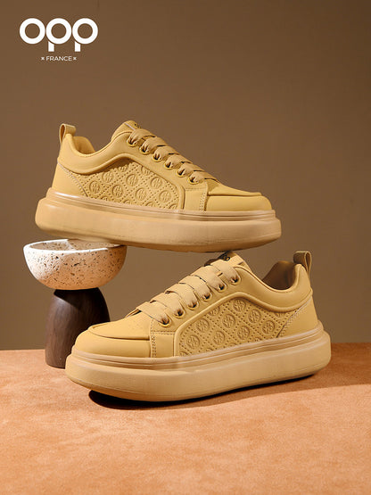 OPP men's shoes spring men's light luxury high-end platform versatile personality retro trend leather casual sports shoes