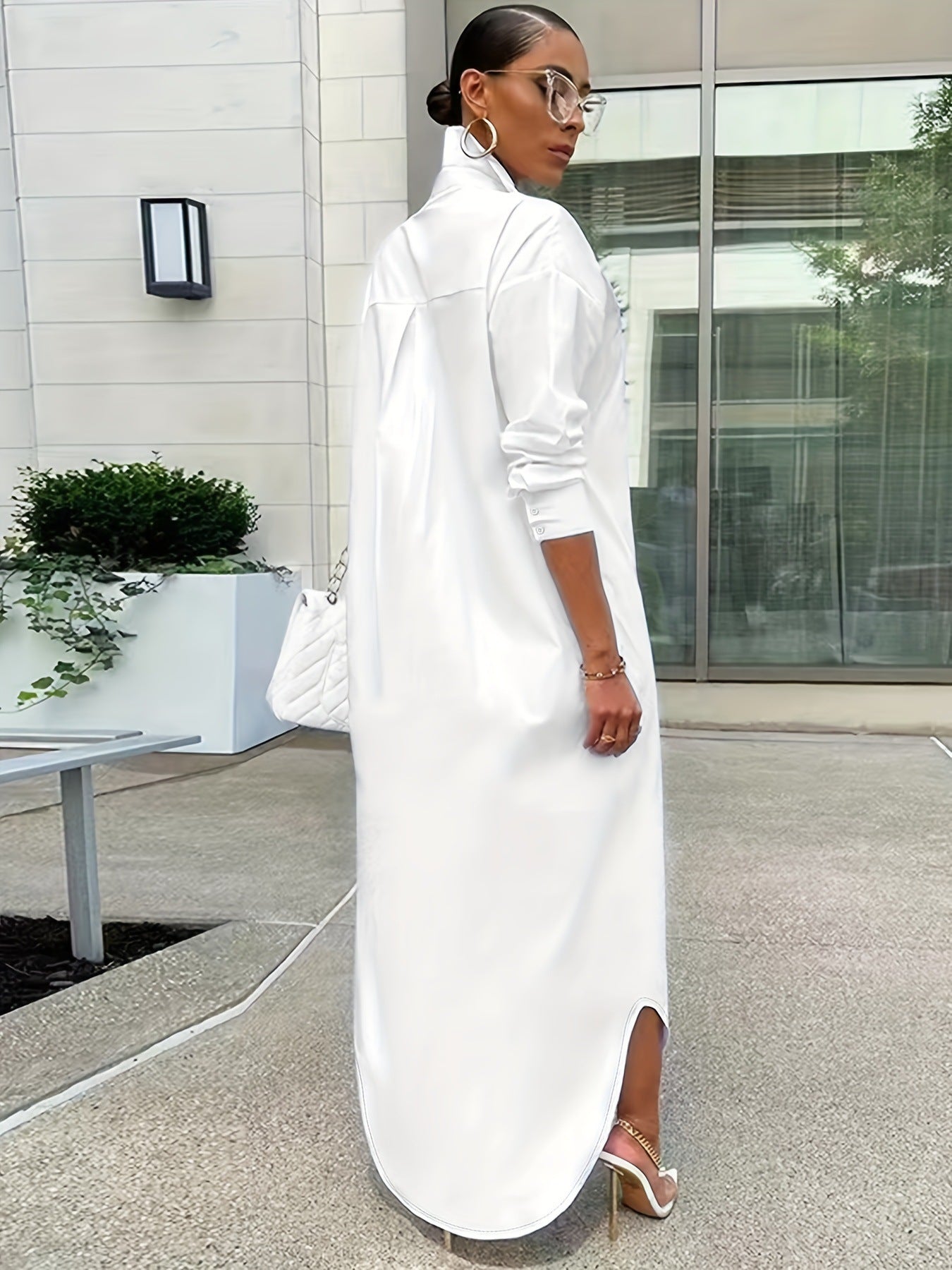 2024 European and American cross-border autumn and winter new fashionable casual solid color caftan jacket is elegant and slim