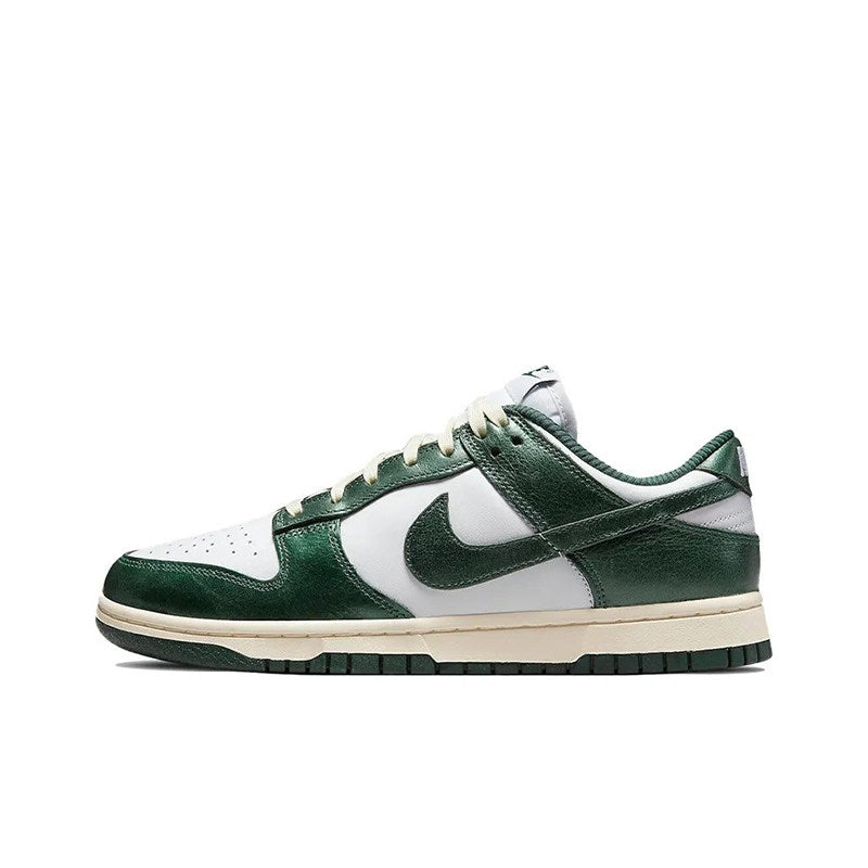 NIKE DUNK LOW women's retro trend athleisure low-top white and green board shoes DQ8580-100