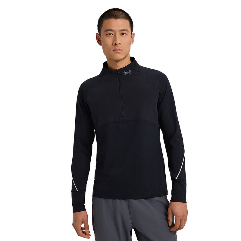 Under Armour UA Men's Casual Breathable Slim Rise Collar Half Zipper Sports Leisure Long Sleeve T-Shirt 1365662-004