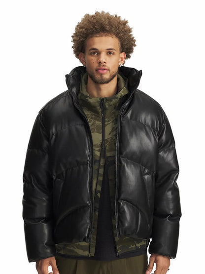 Under Armour Jacket Men's Winter New Faux Leather Athleisure Warm Short Down Jacket 6000427-001