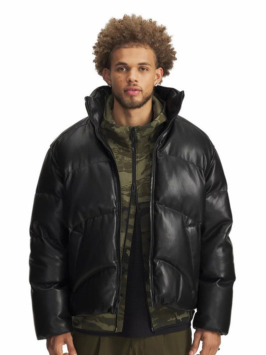 Under Armour Jacket Men's Winter New Faux Leather Athleisure Warm Short Down Jacket 6000427-001