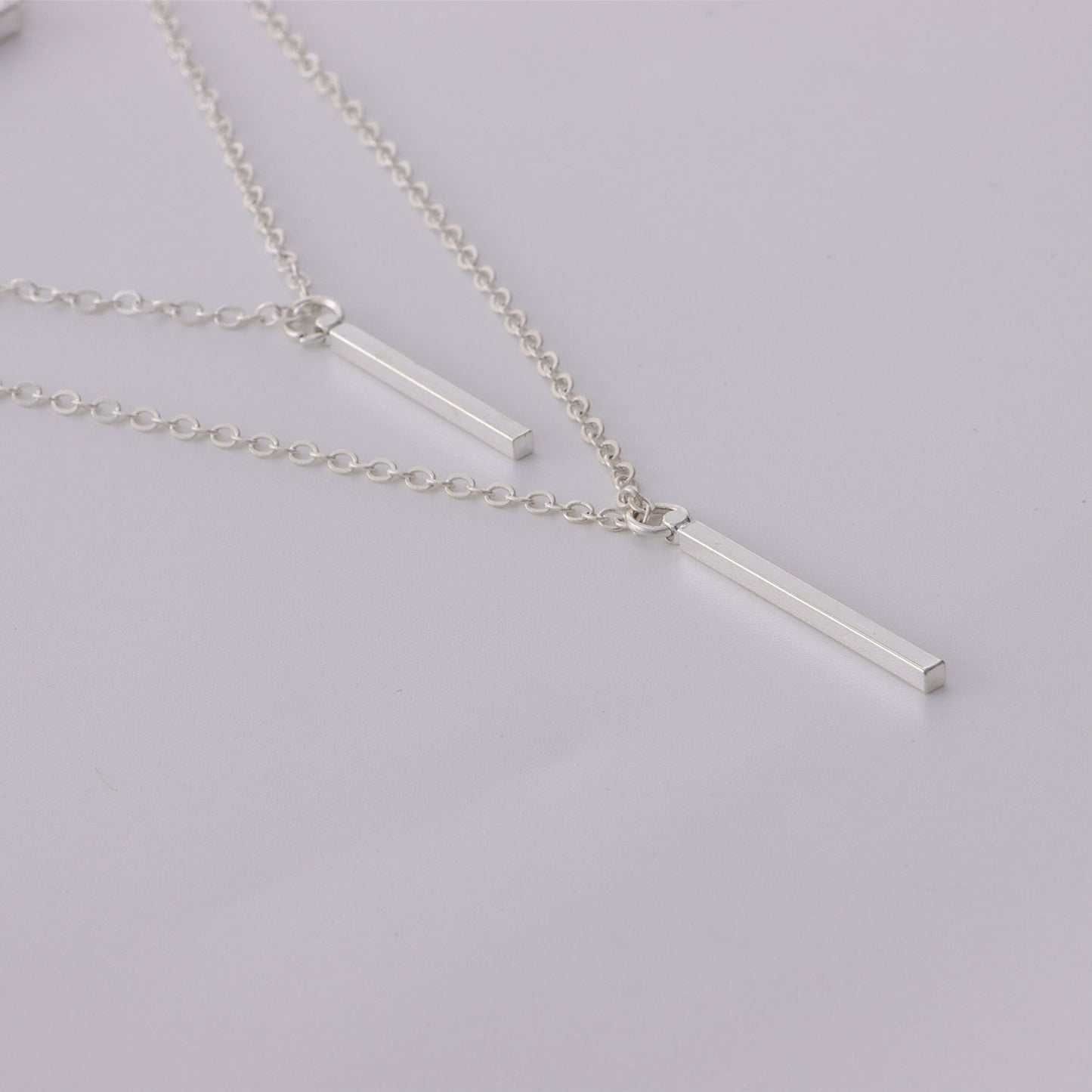 European and American cross-border jewelry, multi-layered geometric horizontal bars, several rods, pendants, necklaces, women's punk, popular fashion necklaces