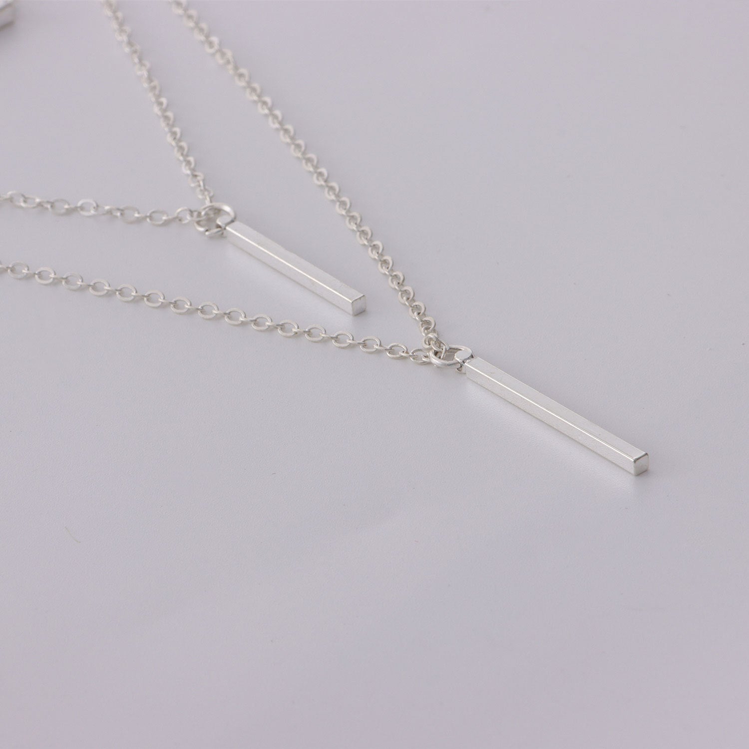 European and American cross-border jewelry, multi-layered geometric horizontal bars, several rods, pendants, necklaces, women's punk, popular fashion necklaces