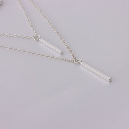 European and American cross-border jewelry, multi-layered geometric horizontal bars, several rods, pendants, necklaces, women's punk, popular fashion necklaces