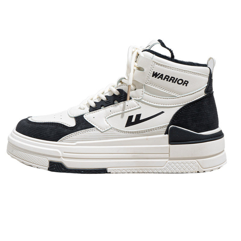 Pull-back color-blocked platform shoes, comfortable board shoes, simple high-top spring new single shoes, versatile daily preppy style women's shoes