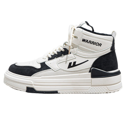 Pull-back color-blocked platform shoes, comfortable board shoes, simple high-top spring new single shoes, versatile daily preppy style women's shoes