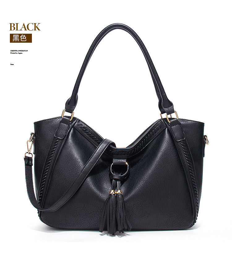 Foreign trade bag women's bag 2024 new European and American vintage fringed tote bag shoulder bag bucket bag manufacturer wholesale