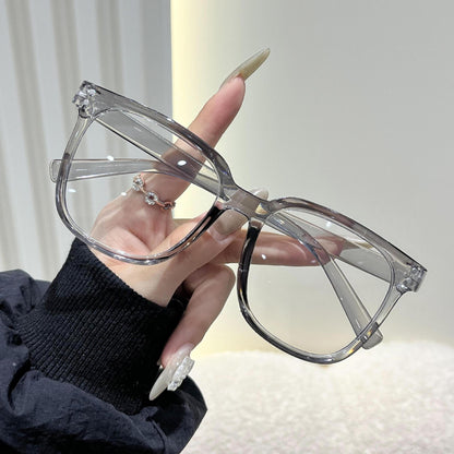 Cross-border new glasses frames for women, Japanese and Korean version of plain makeup rice nail flat light mirrors, men's small face, retro literary glasses frames