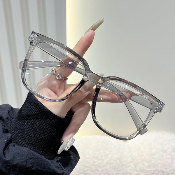 Cross-border new glasses frames for women, Japanese and Korean version of plain makeup rice nail flat light mirrors, men's small face, retro literary glasses frames - view 2 | Ciaura