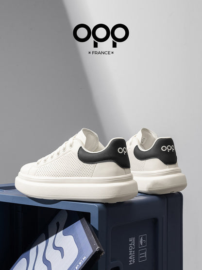 OPP men's shoes spring perforated leather light luxury low-top platform white shoes casual sports ruffian handsome comfortable board shoes for men