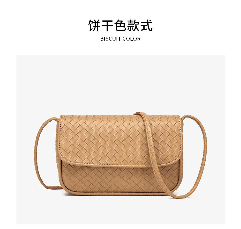 Cross-border manufacturer direct sales bag women's bag 2025 new fashion women's simple woven pattern casual shoulder crossbody bag