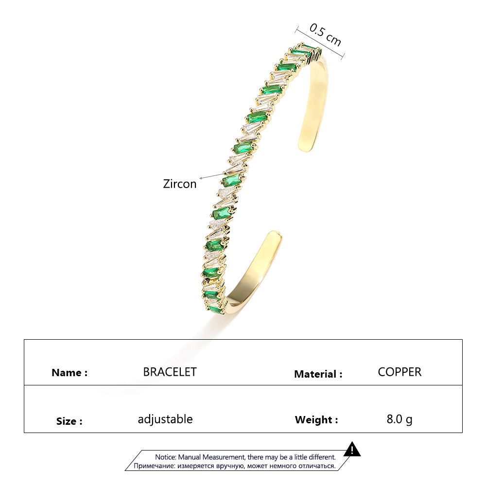 Cross-border European and American fashion full diamond marqueseye opening bracelets, adjustable latriche opening light luxury elegant factory wholesale