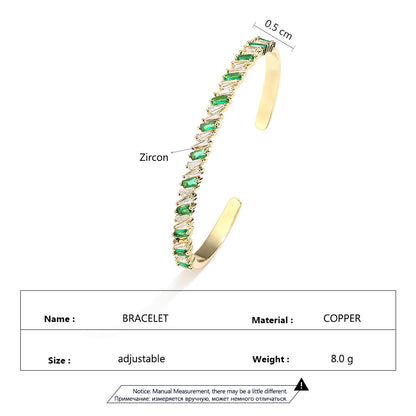 Cross-border European and American fashion full diamond marqueseye opening bracelets, adjustable latriche opening light luxury elegant factory wholesale
