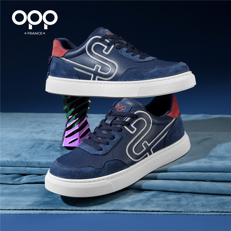OPP men's shoes spring 2026 new niche trendy brand light luxury versatile leather low-top lightweight casual sneakerboard shoes