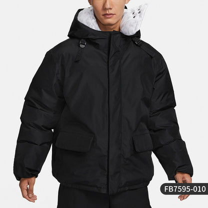 Nike official genuine winter new men's casual warm cargo hooded cotton jacket FB7595