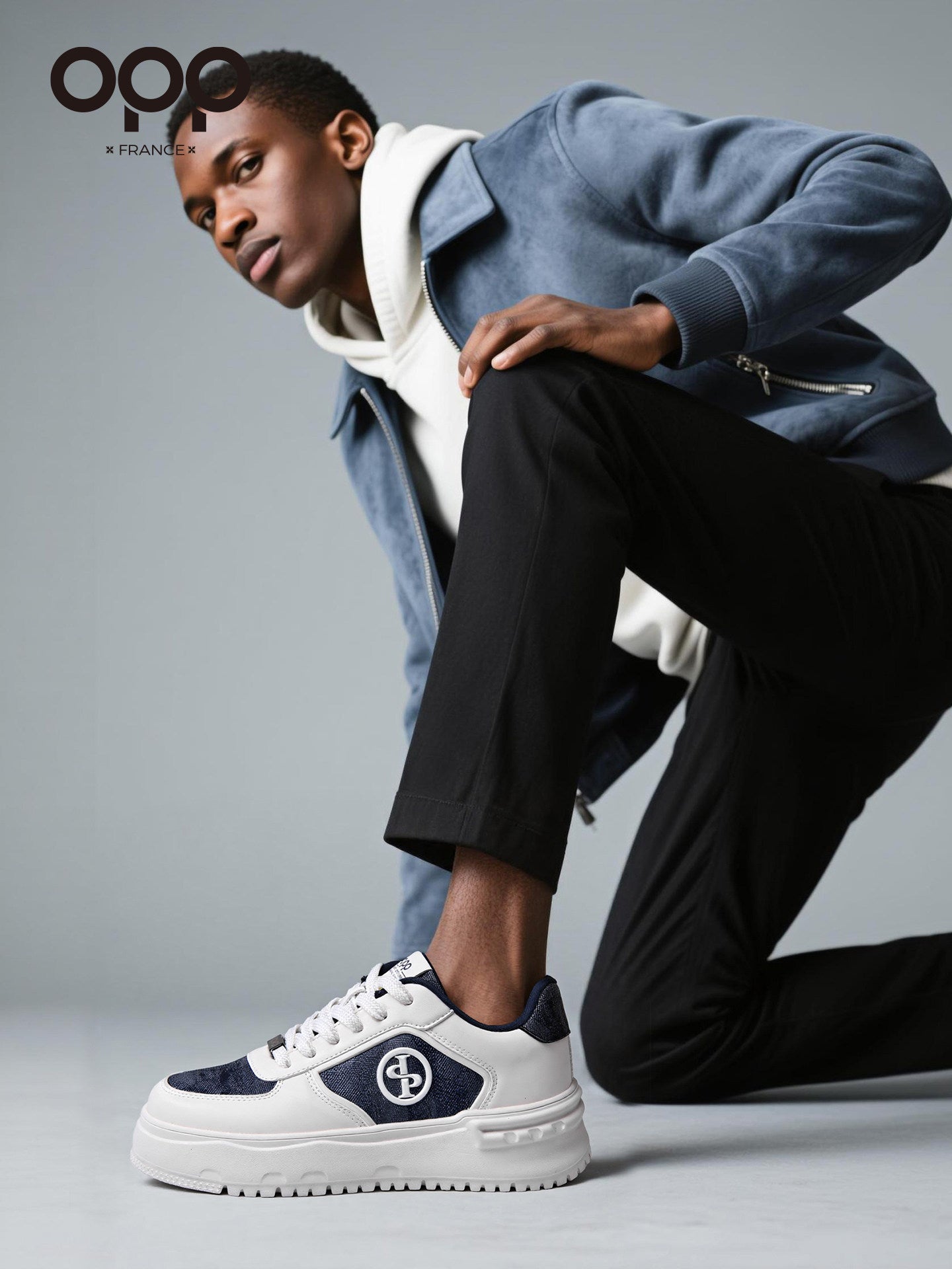 OPP platform shoes men's 2026 spring casual color-blocking white shoes trend versatile men's shoes low-top wear-resistant sneakers