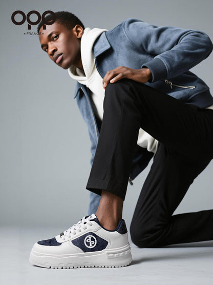 OPP platform shoes men's 2026 spring casual color-blocking white shoes trend versatile men's shoes low-top wear-resistant sneakers
