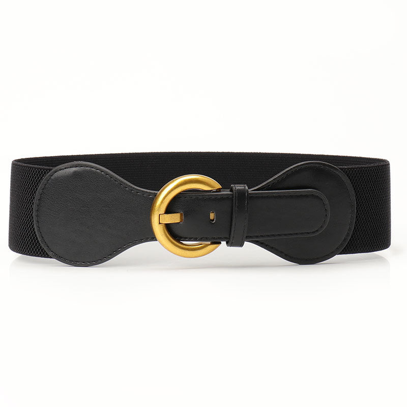 Drawstring women's retro pin-buckle embellished coat belt women's fashion versatile simple elastic elastic waist closure women