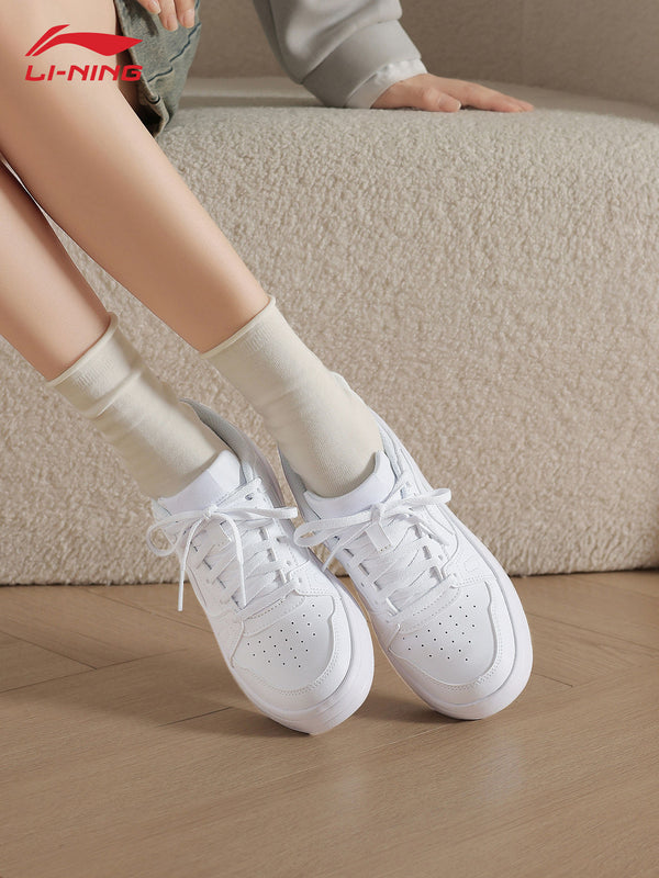 Li-Ning Clear Sky White Shoes, Women's Board Shoes, Summer New Low-Top Classic Casual Shoes, Youth Lightweight Sports Shoes