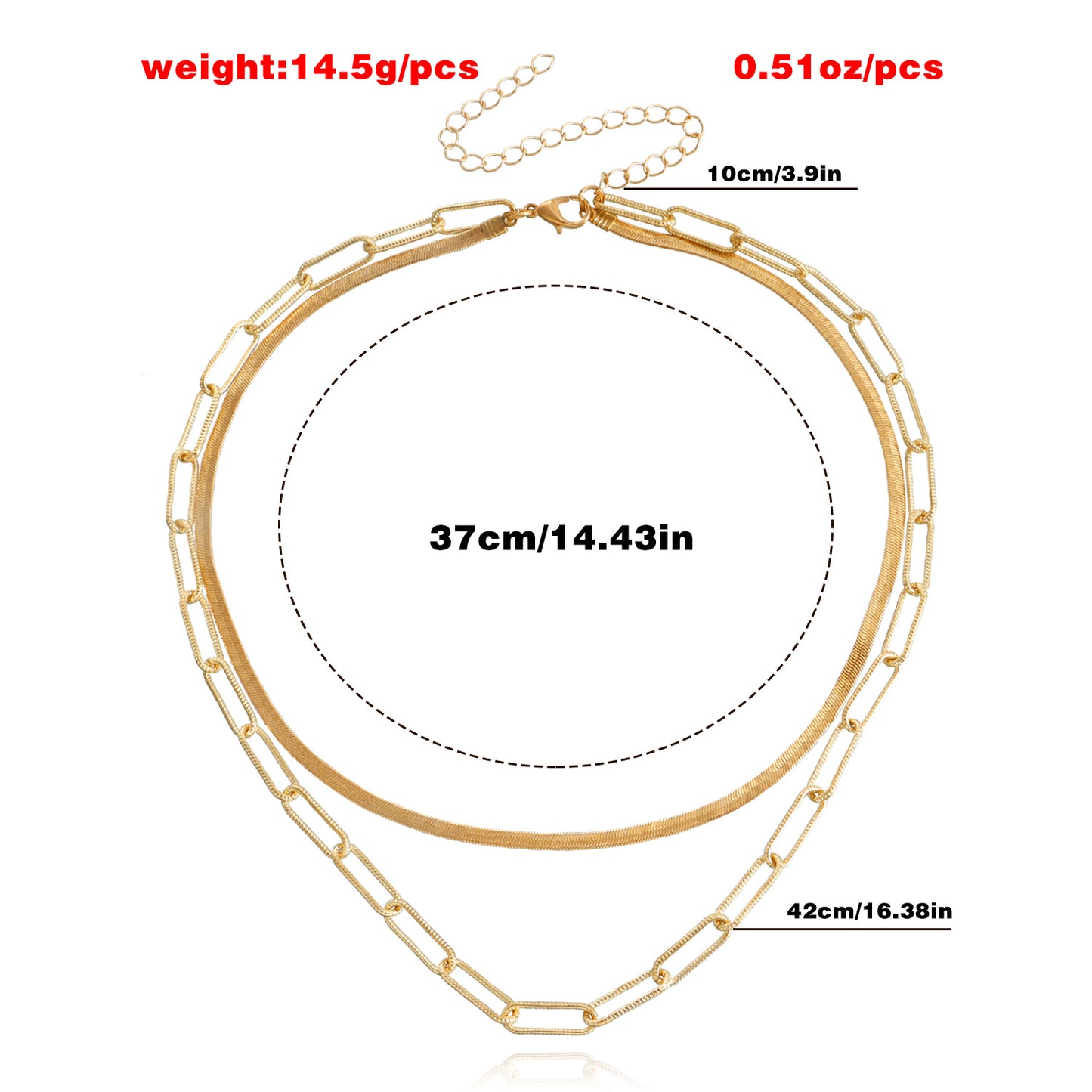 European and American cross-border jewelry double layer multi-layer square clavicle chain blade snake chain clavicle chain ladies necklace wholesale