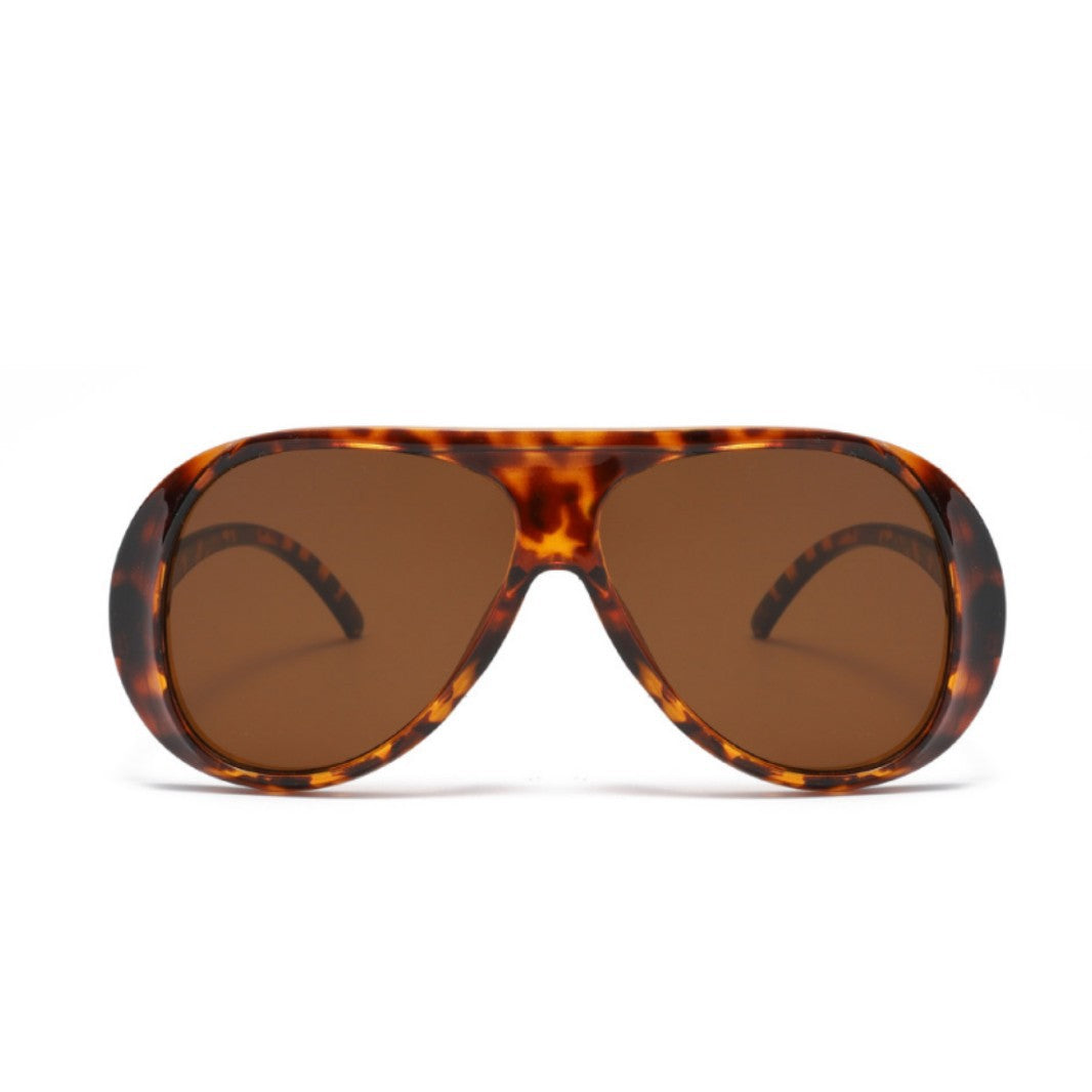 Fashion large frame sunglasses women's new European and American retro toad mirrors big face slimming anti-ultraviolet strong light sunglasses men