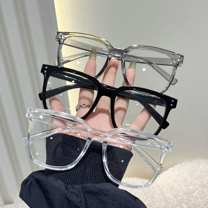 Cross-border new glasses frames for women, Japanese and Korean version of plain makeup rice nail flat light mirrors, men's small face, retro literary glasses frames