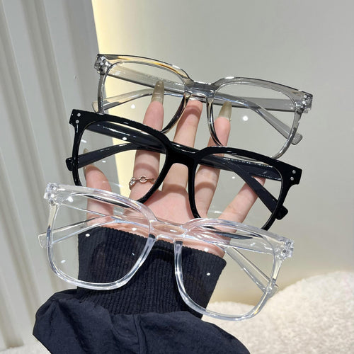 Cross-border new glasses frames for women, Japanese and Korean version of plain makeup rice nail flat light mirrors, men's small face, retro literary glasses frames