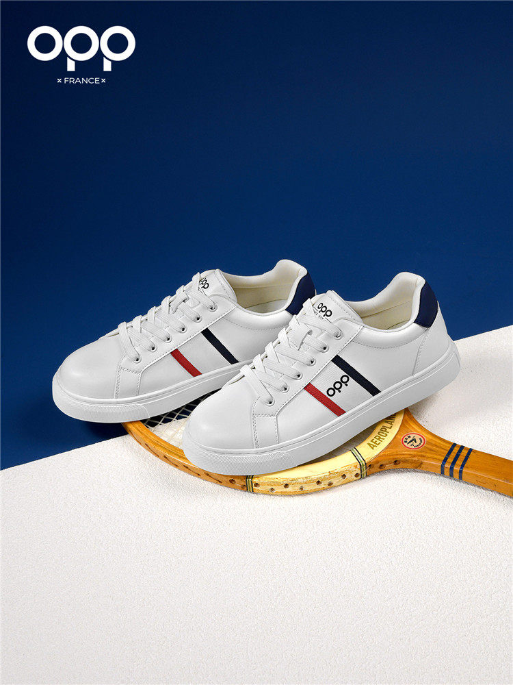 OPP board shoes spring 2026 new men's sports versatile casual low-top light luxury comfortable leather lightweight white shoes
