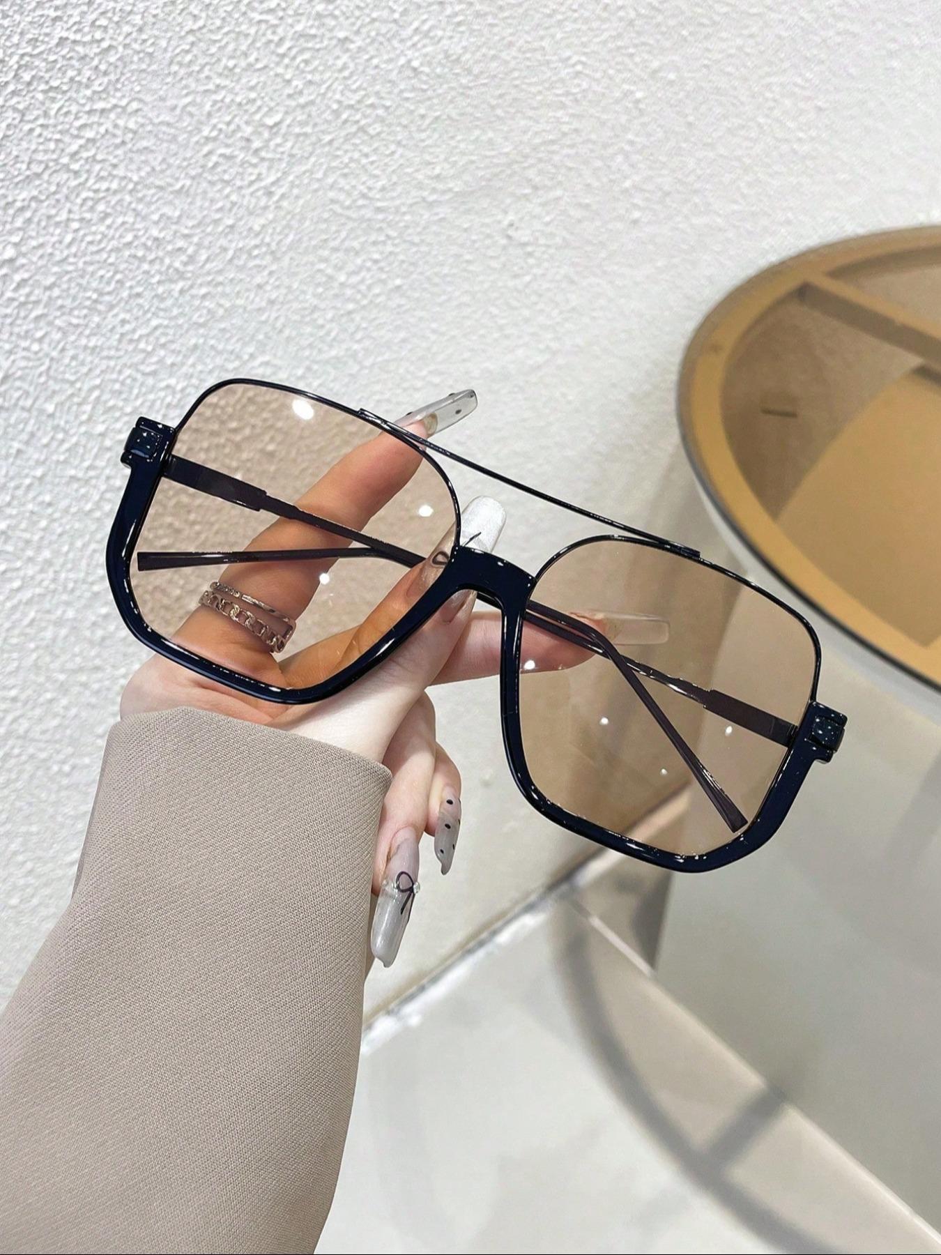 Vintage dual-beam sunglasses with a premium feel, European and American fashion pilot sunglasses, personalized sunglasses, UV protection
