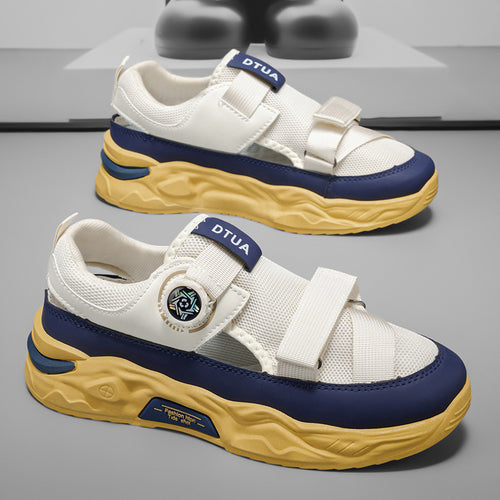 Men's Light Luxury Sandals, 2026 Summer High Appearance Breathable Clog Shoes, Trendy Men's Outerwear Sports Beach Spin Button Shoes