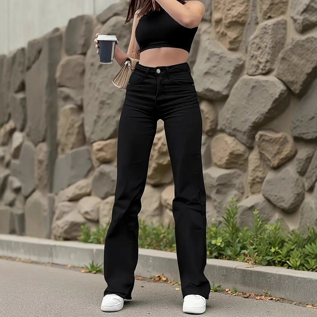 European and American foreign trade cross-border women's jeans multi-color wash straight stretch casual trousers WOMEN JEANS