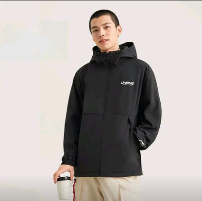 Banzheng Sports Li Ning Jacket Men's Winter New Woven Thickened Warm Loose Hooded Water-Repellent Sports Jacket