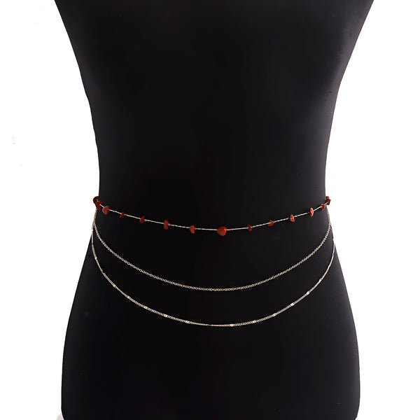 European and American cross-border jewelry bohemian natural color turquoise waist chain body accessories women's waist chain - view 2 | Ciaura