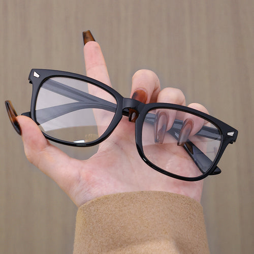 Classic transparent blue light blocking glasses frame, square and round frame, bare-faced flat light glasses, face-fixing students, myopia glasses frames make the face look smaller