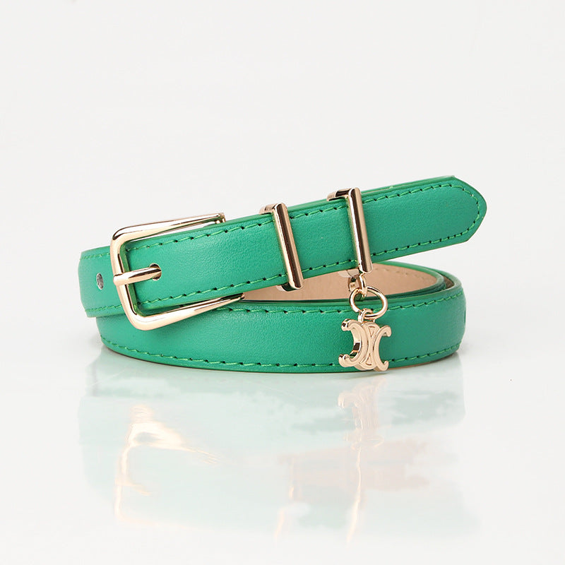 New Light Luxury Pendant Double C Women's Belt Embellished Jeans Trouser Belt Summer Versatile Alloy Buckle Belt