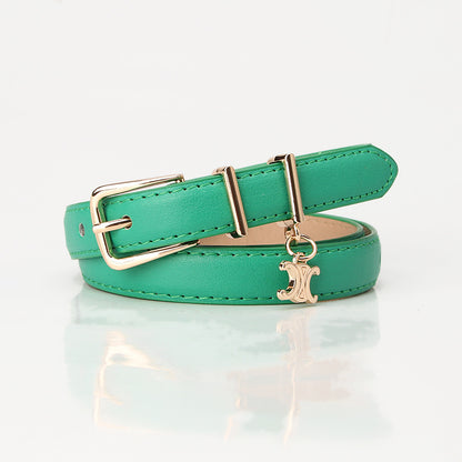 New Light Luxury Pendant Double C Women's Belt Embellished Jeans Trouser Belt Summer Versatile Alloy Buckle Belt