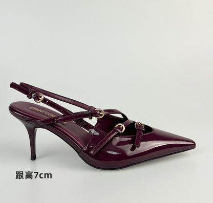 WO Huizhou City 2026 New Fashion European and American High Heels Stiletto Heel Pointed Toe Wrap Patent Leather Sexy Fashion Sandals