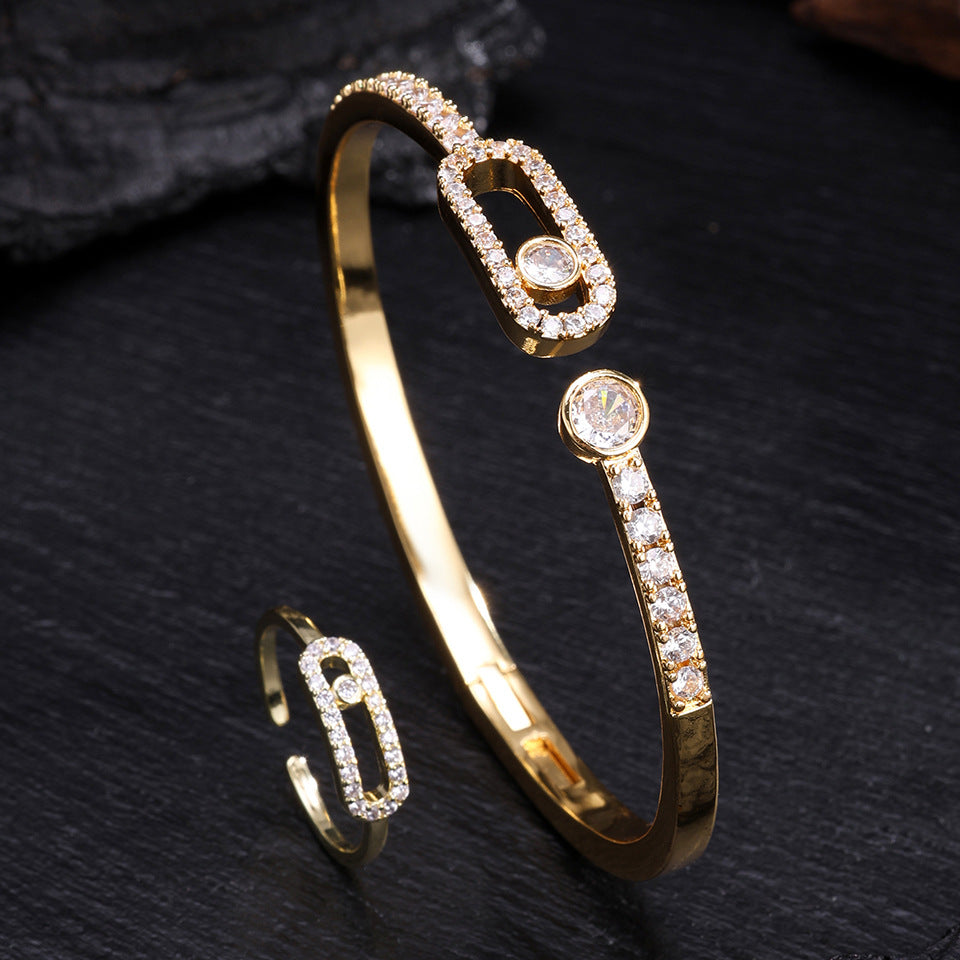 High-end Mei Family Single Diamond Ring for Women, 18K Rose Gold Premium Couple Ring Bracelet, Hot Seller on Douyin Livestream