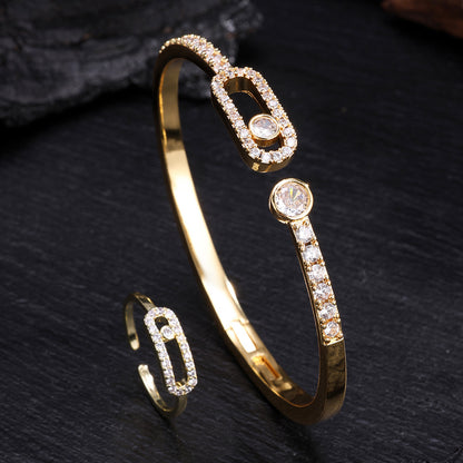 High-end Mei Family Single Diamond Ring for Women, 18K Rose Gold Premium Couple Ring Bracelet, Hot Seller on Douyin Livestream