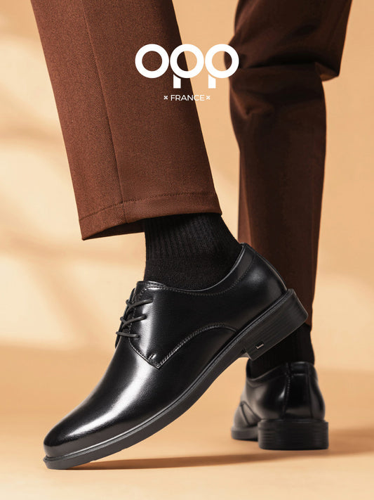 OPP Men's Shoes Spring 2026 New Business Formal Wear High-end Black British Style Genuine Leather Casual Gentleman's Leather Shoes Men