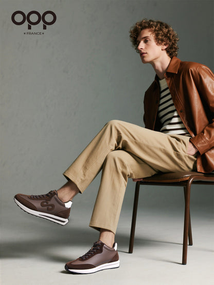 OPP Spring High Top Shoes 2026 New Argentina Simple Fashion Forrest Gump Flat Height Increase Men's Board Shoes Lace-up Shoes Men's Lace-up Shoes Men