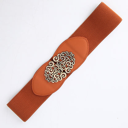 Wide belt women's elastic decoration with dress simple and versatile fashion waist closure women's belt manufacturer wholesale